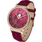  Shop Authentic Swarovski Passage Moon Phase Red Dial Red Leather Strap Watch for Women - 5613323 - Luxxuri