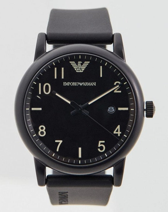  Shop Authentic Emporio Armani Luigi Quartz Black Dial Black Silicon Strap Watch For Men - AR11071 - Luxxuri