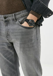 Shop Authentic Emporio Armani Aviator Chronograph Black Dial Black Leather Strap Watch For Men - AR60028 - Luxxuri