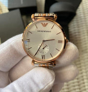  Shop Authentic Emporio Armani Retro Silver Dial Two Tone Steel Strap Watch For Men - AR1677 - Luxxuri