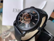  Shop Authentic Emporio Armani Luigi Automatic Skeleton Black Dial Black Leather Strap Watch For Men - AR60012 - Luxxuri