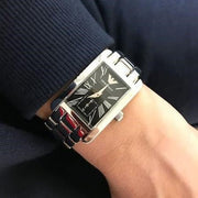  Shop Authentic Emporio Armani Classic Black Dial Silver Stainless Steel Watch For Women - AR0157 - Luxxuri