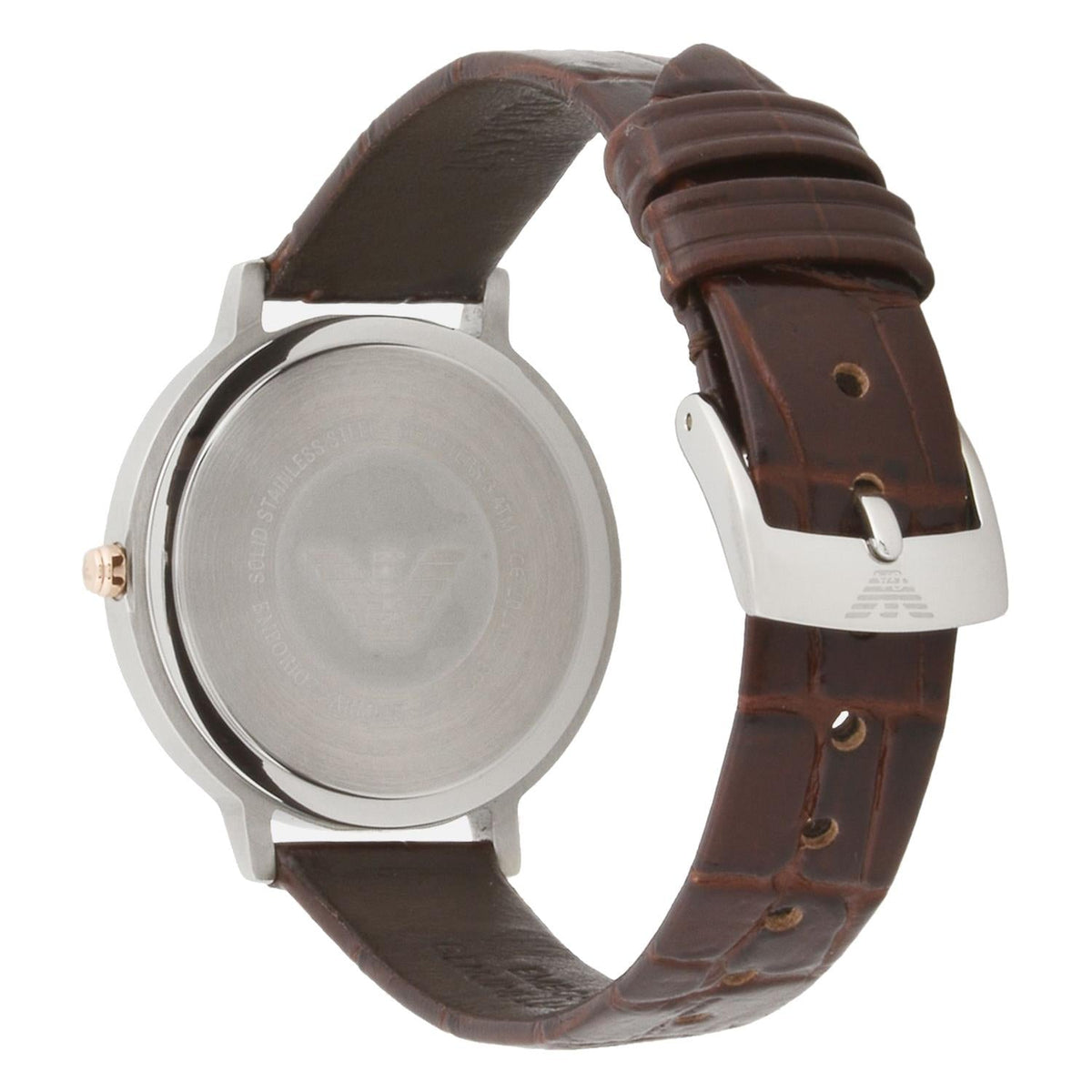  Shop Authentic Emporio Armani Luigi Analog Bronze Dial Brown Leather Strap Watch For Men - AR11096 - Luxxuri
