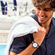  Shop Authentic Emporio Armani Kappa Analog White Dial Two Tone Nylon Strap Watch For Men - AR80004 - Luxxuri