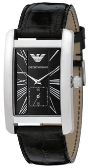  Shop Authentic Emporio Armani Black Dial Black Leather Strap Watch For Men - AR0143 - Luxxuri