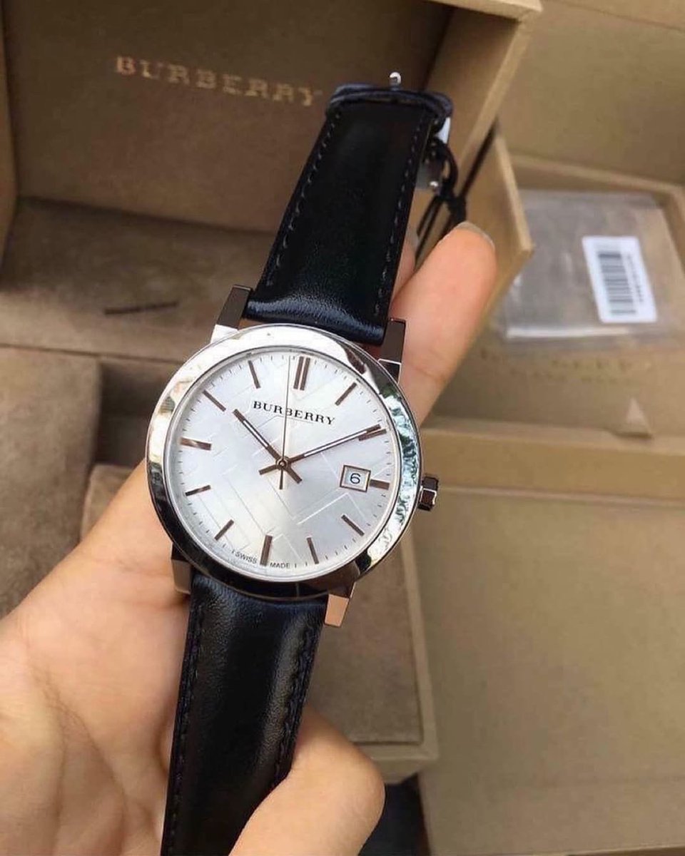  Shop Authentic Burberry The City White Dial Black Leather Strap Watch for Men - BU9008 - Luxxuri