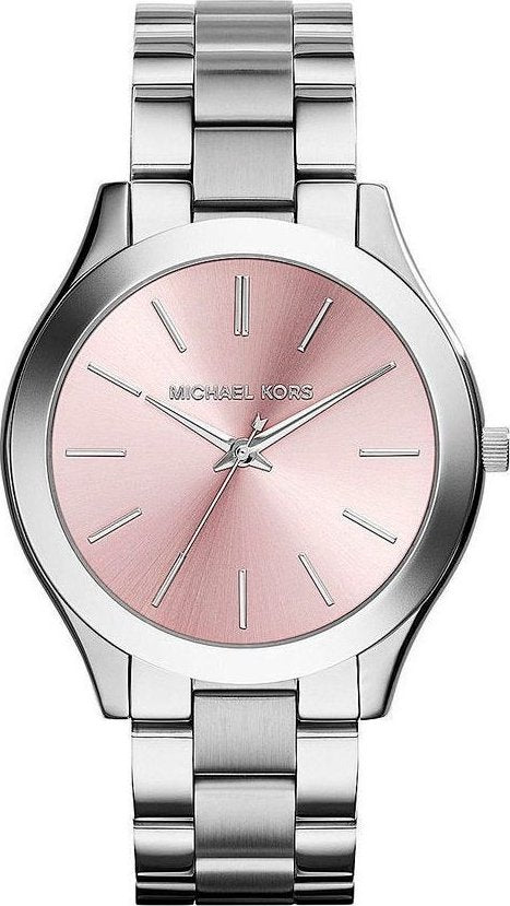 Shop Authentic Michael Kors Slim Runway Quartz Pink Dial Silver Steel Strap Watch For Women - MK3380 - Luxxuri