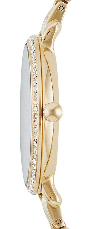  Shop Authentic Fossil Rye Mother of Pearl White Dial Gold Steel Strap Watch for Women - ES3756 - Luxxuri