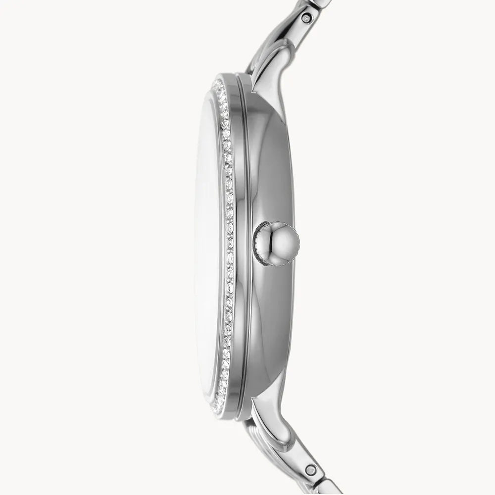  Shop Authentic Fossil Jacqueline Multifunction Moonphase White Dial Silver Steel Strap Watch for Women - ES5164 - Luxxuri