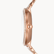  Shop Authentic Fossil Jacqueline Analog Moonphase Mother of Pearl White Dial Rose Gold Steel Strap Watch for Women - ES5165 - Luxxuri