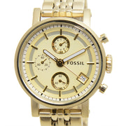  Shop Authentic Fossil Boyfriend Chronograph Gold Dial Gold Steel Strap Watch for Women - ES2197 - Luxxuri