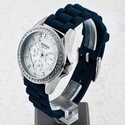  Shop Authentic Fossil Riley White Dial Blue Leather Strap Watch for Women - ES3464 - Luxxuri