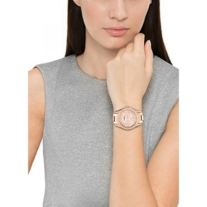  Shop Authentic Fossil Riley Multifunction Rose Gold Dial Rose Gold Steel Strap Watch for Women - ES2811 - Luxxuri
