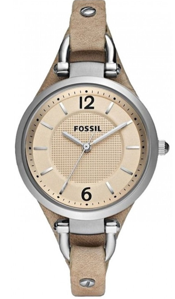  Shop Authentic Fossil Georgia Bone Grey Dial Beige Leather Strap Watch for Women - ES2830 - Luxxuri