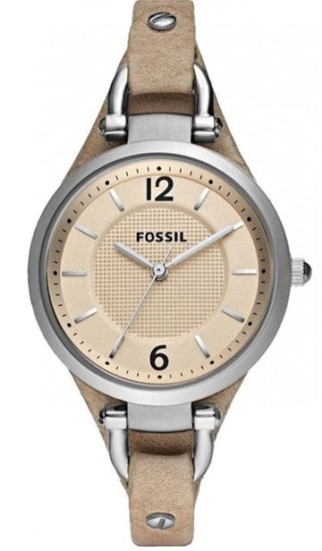  Shop Authentic Fossil Georgia Bone Grey Dial Beige Leather Strap Watch for Women - ES2830 - Luxxuri
