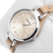  Shop Authentic Fossil Georgia Bone Grey Dial Beige Leather Strap Watch for Women - ES2830 - Luxxuri