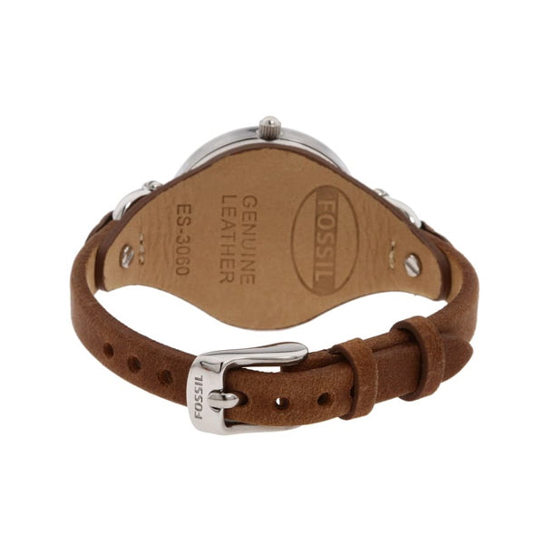  Shop Authentic Fossil Georgia White Dial Brown Leather Strap Watch for Women - ES3060 - Luxxuri