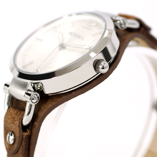  Shop Authentic Fossil Georgia White Dial Brown Leather Strap Watch for Women - ES3060 - Luxxuri