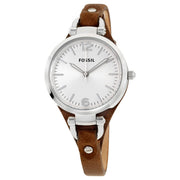  Shop Authentic Fossil Georgia White Dial Brown Leather Strap Watch for Women - ES3060 - Luxxuri