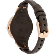 Shop Authentic Fossil Georgia Smoke Grey Dial Grey Leather Strap Watch for Women - ES3077 - Luxxuri