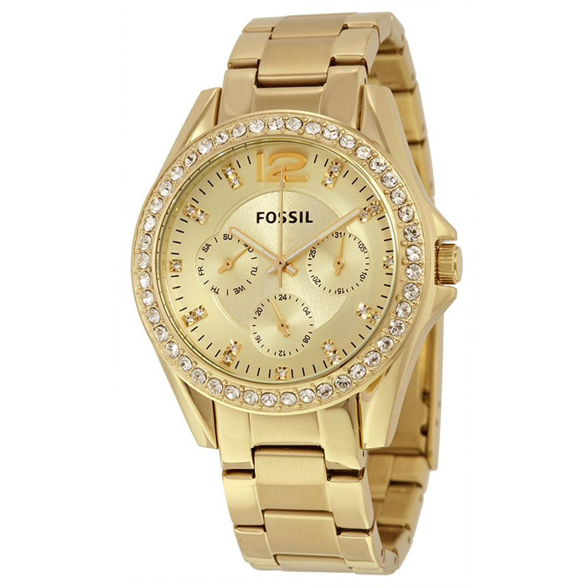  Shop Authentic Fossil Riley Gold Dial Gold Steel Strap Watch for Women - ES3203 - Luxxuri