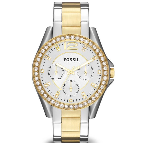  Shop Authentic Fossil Riley White Dial Two Tone Steel Strap Watch for Women - ES3204 - Luxxuri