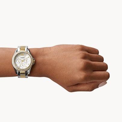  Shop Authentic Fossil Riley White Dial Two Tone Steel Strap Watch for Women - ES3204 - Luxxuri