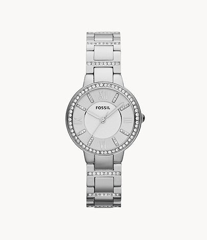  Shop Authentic Fossil Virginia Silver Dial Silver Steel Strap Watch for Women - ES3282 - Luxxuri