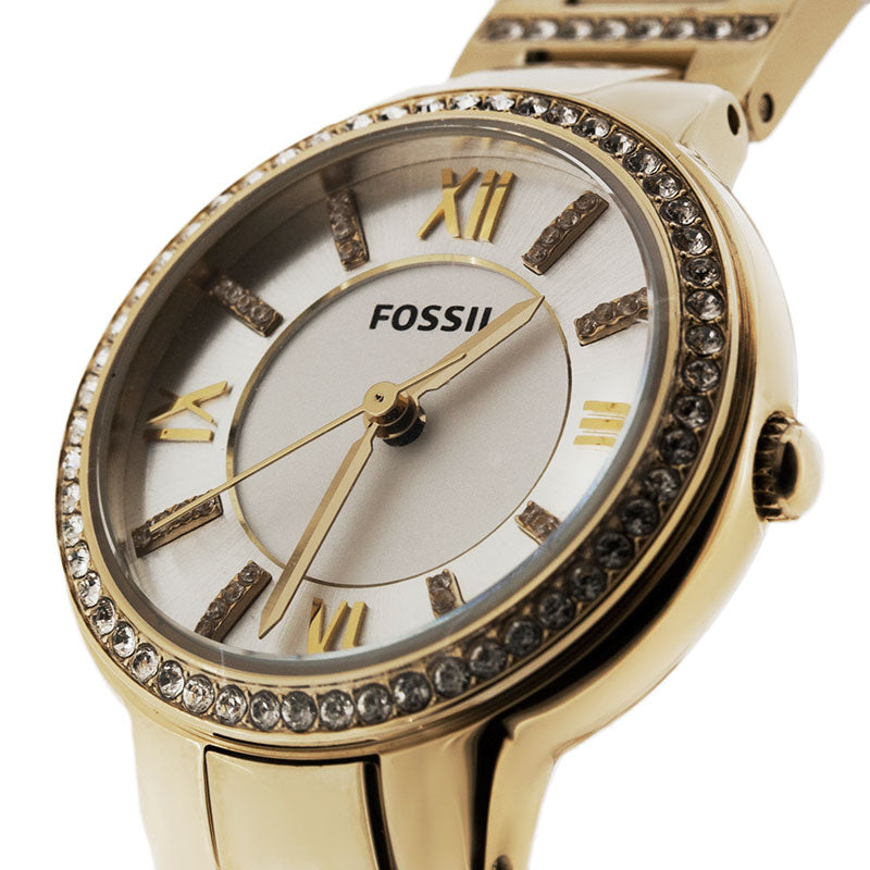  Shop Authentic Fossil Virginia White Dial Gold Steel Strap Watch for Women - ES3283 - Luxxuri
