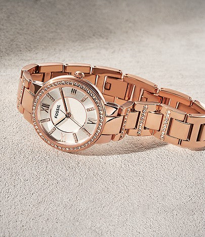  Shop Authentic Fossil Virginia White Dial Rose Gold Steel Strap Watch for Women - ES3284 - Luxxuri