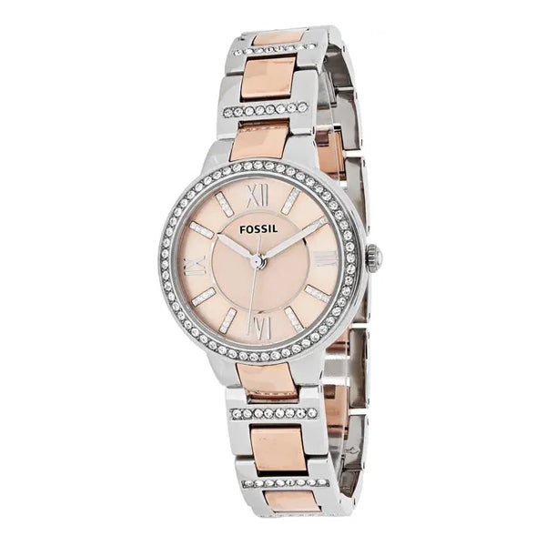  Shop Authentic Fossil Virginia Rose Gold Dial Two Tone Steel Strap Watch for Women - ES3405 - Luxxuri