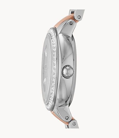  Shop Authentic Fossil Virginia Rose Gold Dial Two Tone Steel Strap Watch for Women - ES3405 - Luxxuri