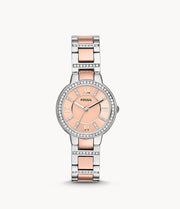  Shop Authentic Fossil Virginia Rose Gold Dial Two Tone Steel Strap Watch for Women - ES3405 - Luxxuri