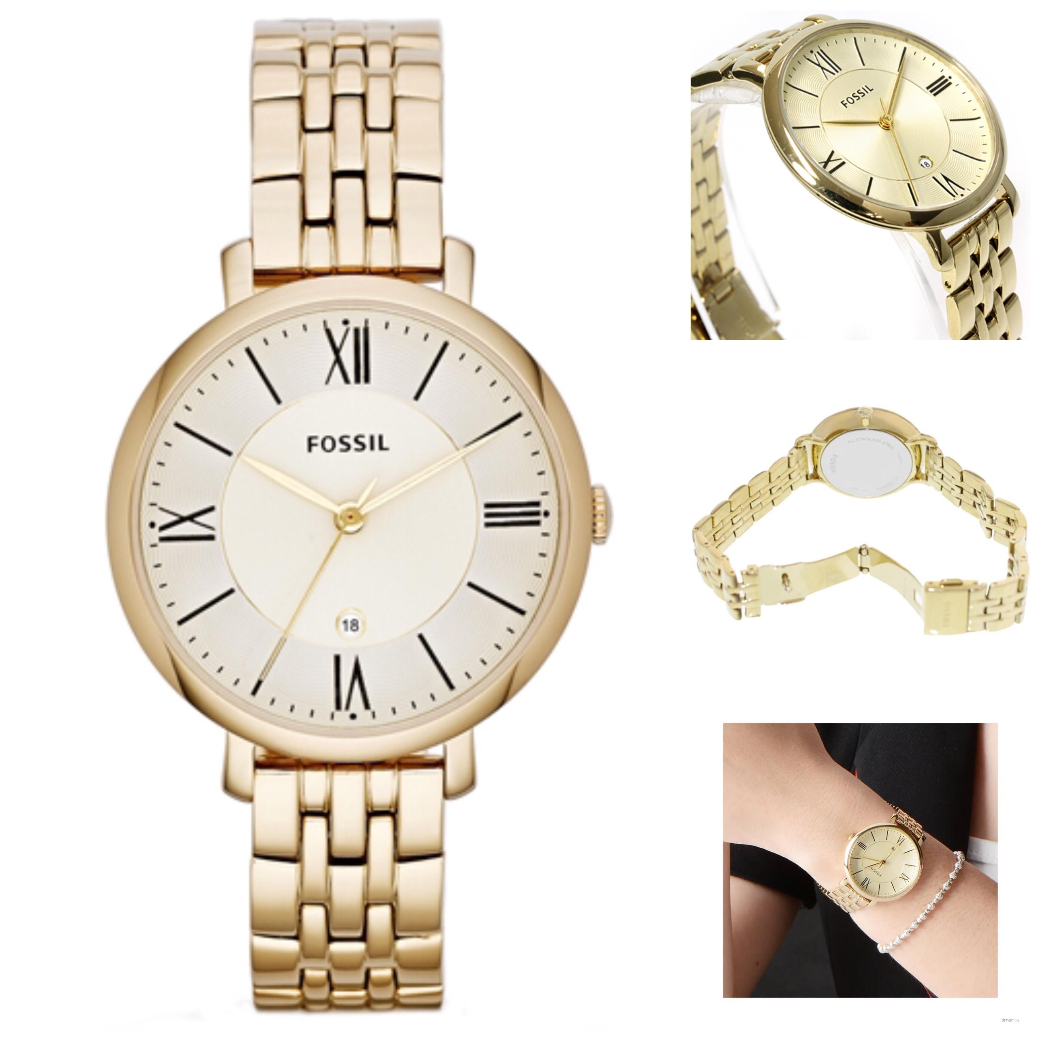  Shop Authentic Fossil Jacqueline White Dial Gold Steel Strap Watch for Women - ES3434 - Luxxuri
