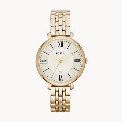  Shop Authentic Fossil Jacqueline White Dial Gold Steel Strap Watch for Women - ES3434 - Luxxuri