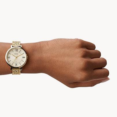  Shop Authentic Fossil Jacqueline White Dial Gold Steel Strap Watch for Women - ES3434 - Luxxuri