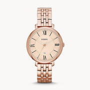  Shop Authentic Fossil Jacqueline Rose Gold Dial Rose Gold Steel Strap Watch for Women - ES3435 - Luxxuri