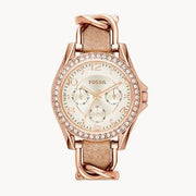  Shop Authentic Fossil Riley White Dial Sand Leather Strap Watch for Women - ES3466 - Luxxuri