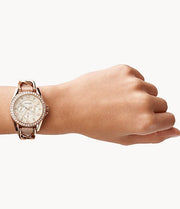  Shop Authentic Fossil Riley White Dial Sand Leather Strap Watch for Women - ES3466 - Luxxuri