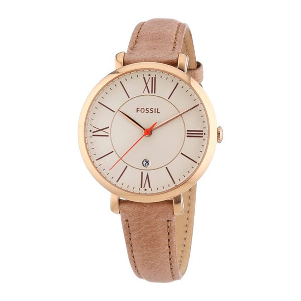  Shop Authentic Fossil Jacqueline White Dial Brown Leather Strap Watch for Women - ES3487 - Luxxuri