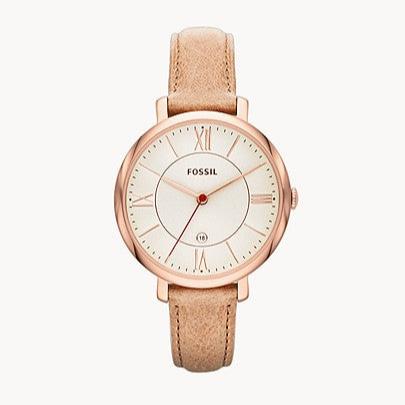  Shop Authentic Fossil Jacqueline White Dial Brown Leather Strap Watch for Women - ES3487 - Luxxuri
