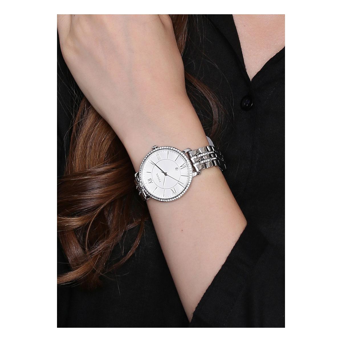  Shop Authentic Fossil Jacqueline White Dial Silver Steel Strap Watch for Women - ES3545 - Luxxuri