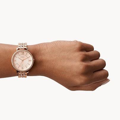  Shop Authentic Fossil Jacqueline Rose Gold Dial Rose Gold Steel Strap Watch for Women - ES3546 - Luxxuri