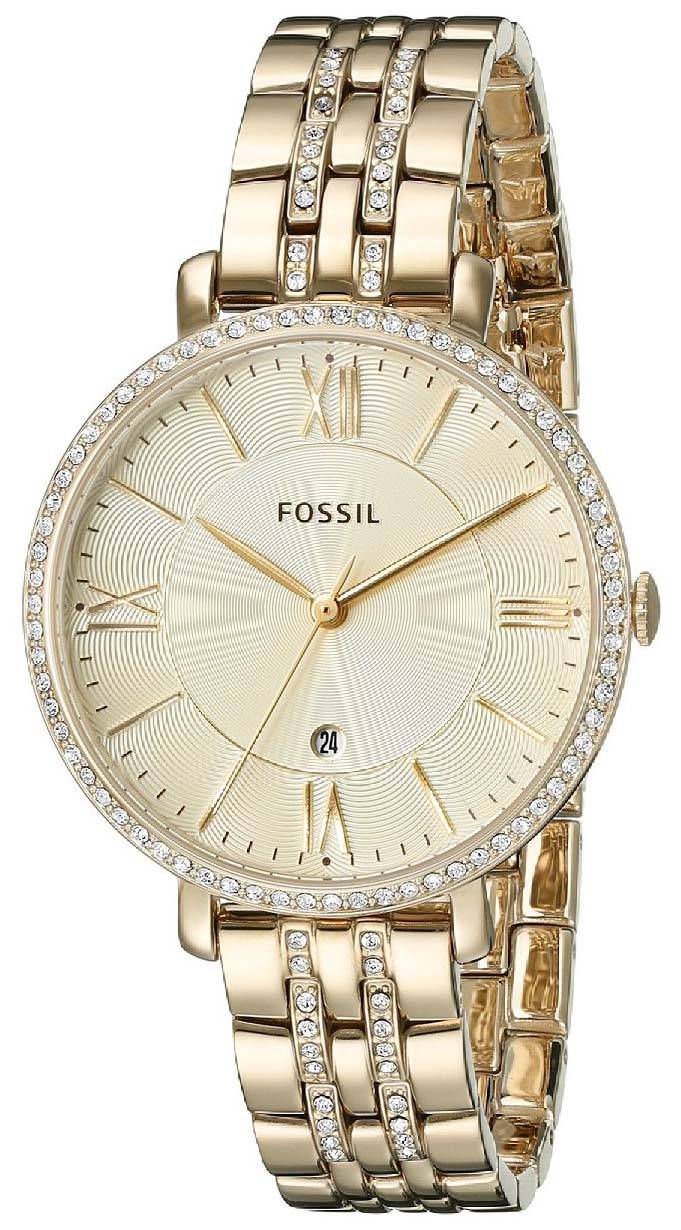  Shop Authentic Fossil Jacqueline Gold Dial Gold Steel Strap Watch for Women - ES3547 - Luxxuri
