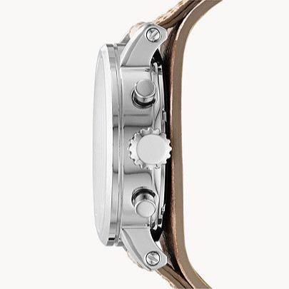  Shop Authentic Fossil Boyfriend Chronograph White Dial Brown Leather Strap Watch for Women - ES3625 - Luxxuri