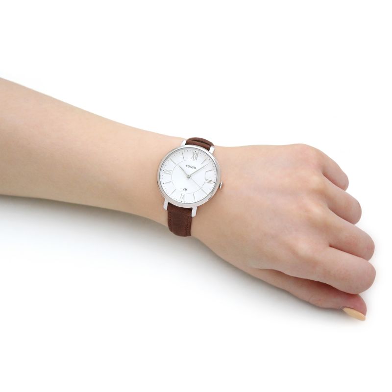  Shop Authentic Fossil Jacqueline White Dial Brown Leather Strap Watch for Women - ES3708 - Luxxuri