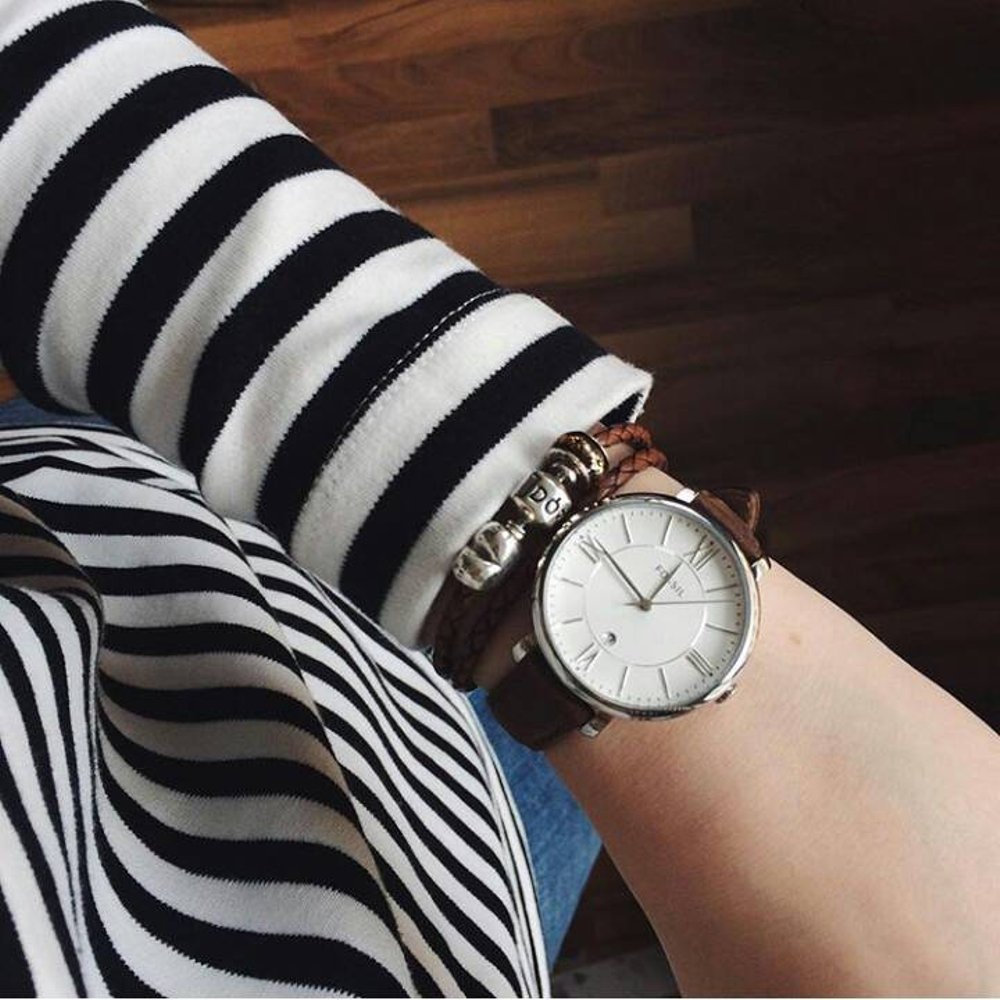  Shop Authentic Fossil Jacqueline White Dial Brown Leather Strap Watch for Women - ES3708 - Luxxuri