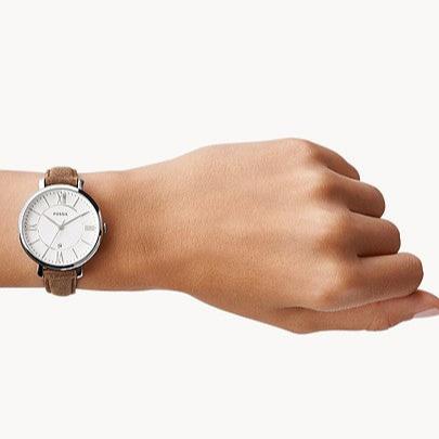  Shop Authentic Fossil Jacqueline White Dial Brown Leather Strap Watch for Women - ES3708 - Luxxuri