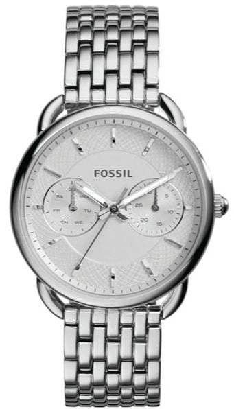  Shop Authentic Fossil Tailor Silver Dial Silver Steel Strap Watch for Women - ES3712 - Luxxuri