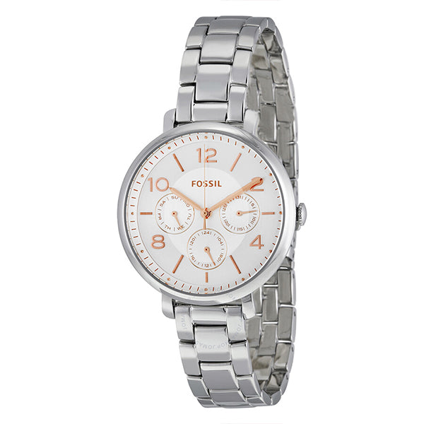  Shop Authentic Fossil Jacqueline Multifunction White Dial Silver Steel Strap Watch for Women - ES3738 - Luxxuri